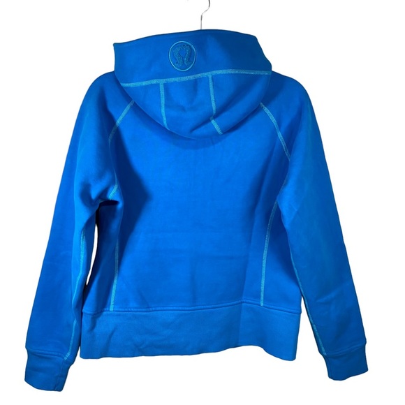Lululemon Scuba Hoodie -Turquoise Blue Logo Hooded - Size 10 - Next to new - Picture 6 of 7
